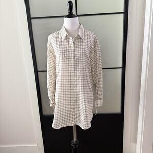 7 For All Mankind Blouse Women’s Size XL Woven Top Normcore Office Dad Casual